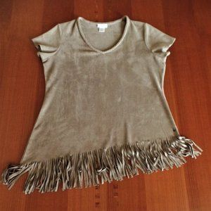 EUC-WRANGLER BRAND TOP , SIZE- LARGE, ULTRA SUEDE